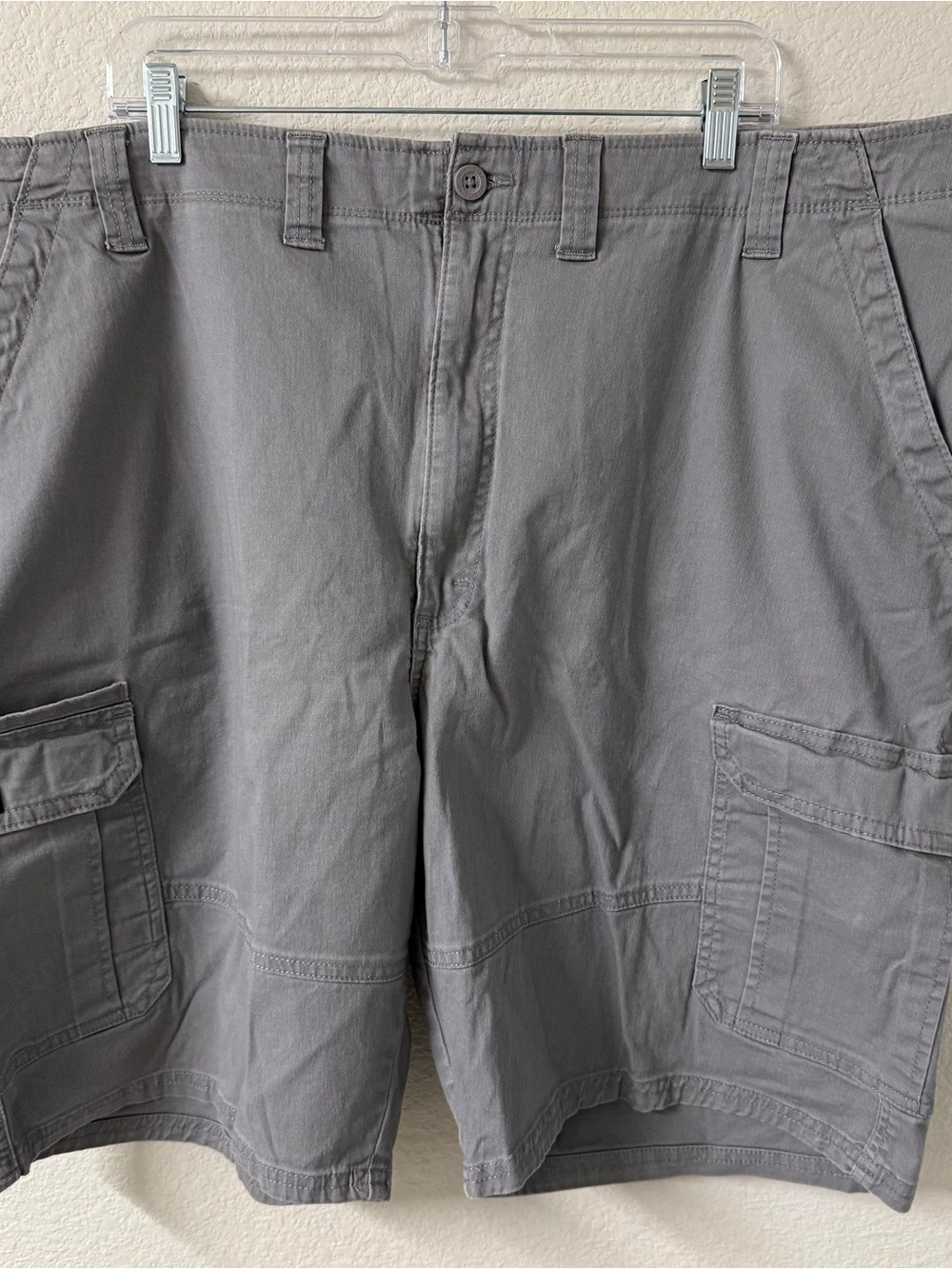 Wrangler Men's Gray Cargo Shorts - Utility Pockets